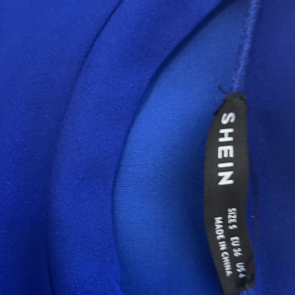 Shein Blue Bodycon Dress with Tiered‎ Ruffle Sleeves Cobalt Party - Picture 3 of 3